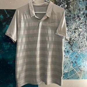 Nike Men's Grey and Silver Polo Shirt